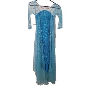 Jerris  Dress Sequins & Train Turquoise Elsa Disney Frozen